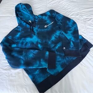 Champion Blue Tie-Dye Men's Women's Kids Hoodie size XXL